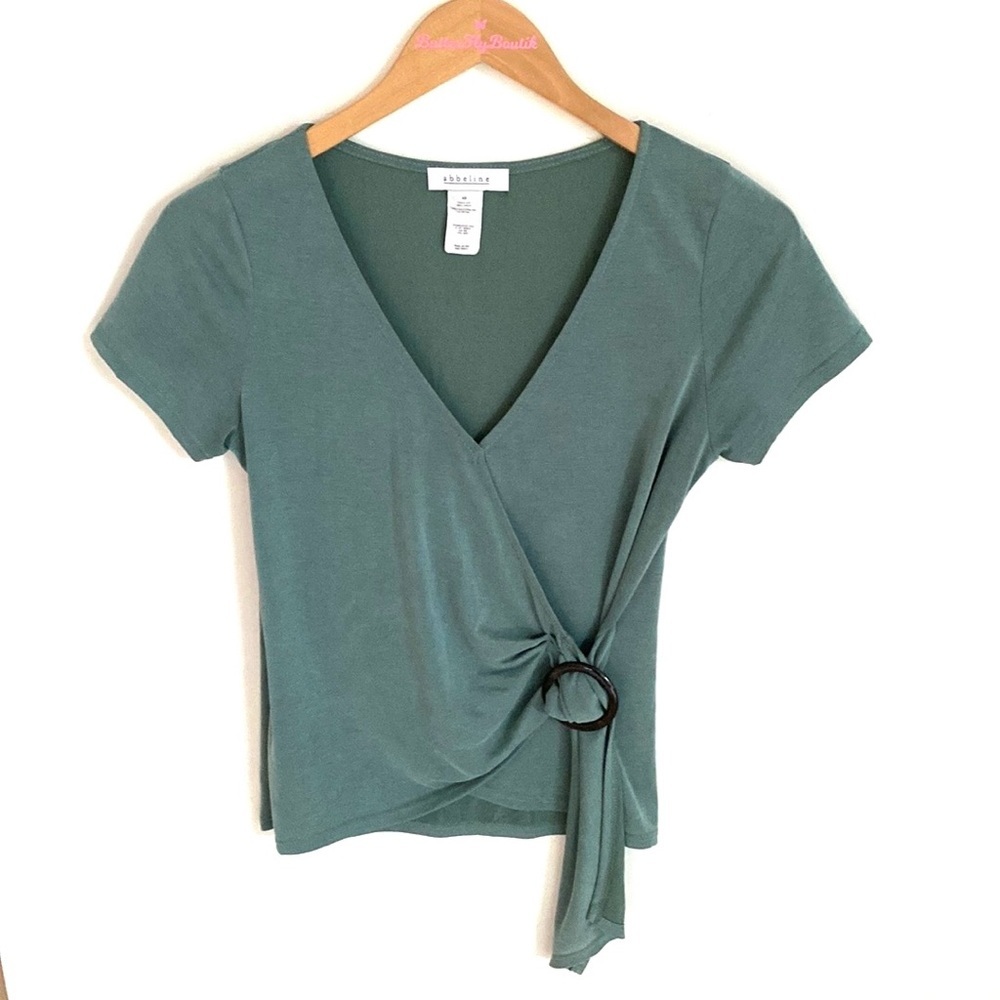 abbeline short sleeve sage top, Size XS